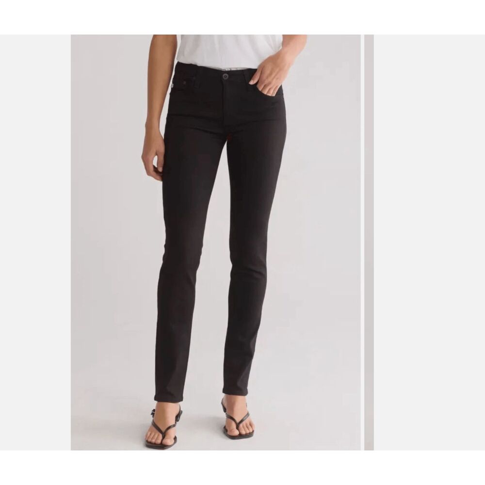 AG Adriano Goldschmied The Stilt Cigarette Leg Jeans Size 28R Black